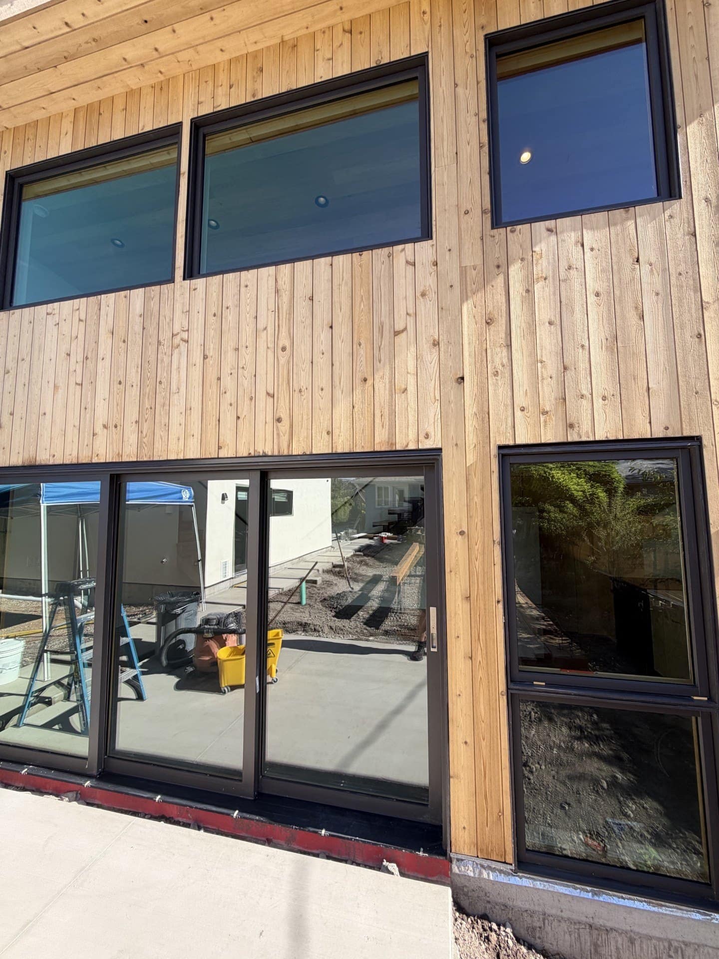 Post-construction window cleaning on a new-build home in Salt Lake City — clean, streak-free glass by Ember Window Cleaning
